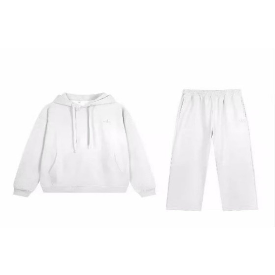 ALO White Hooded Straight-Leg Suit